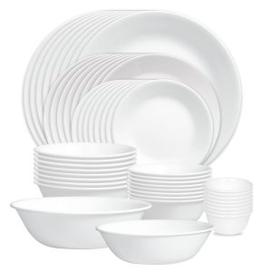 Corelle? Winter Frost White 50-piece Dinnerware Set. Service for 8. EXCLUSIVE