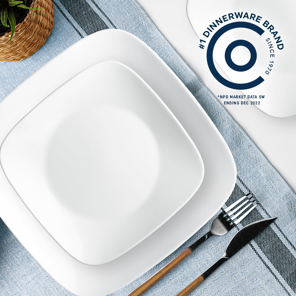 Corelle® Square??Pure White 12-piece Dinnerware Set. Service for 4 - Image 4