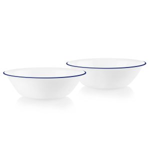 Corelle庐 Brilliant Blue Banded 2-quart Serving Bowls. 2-pack