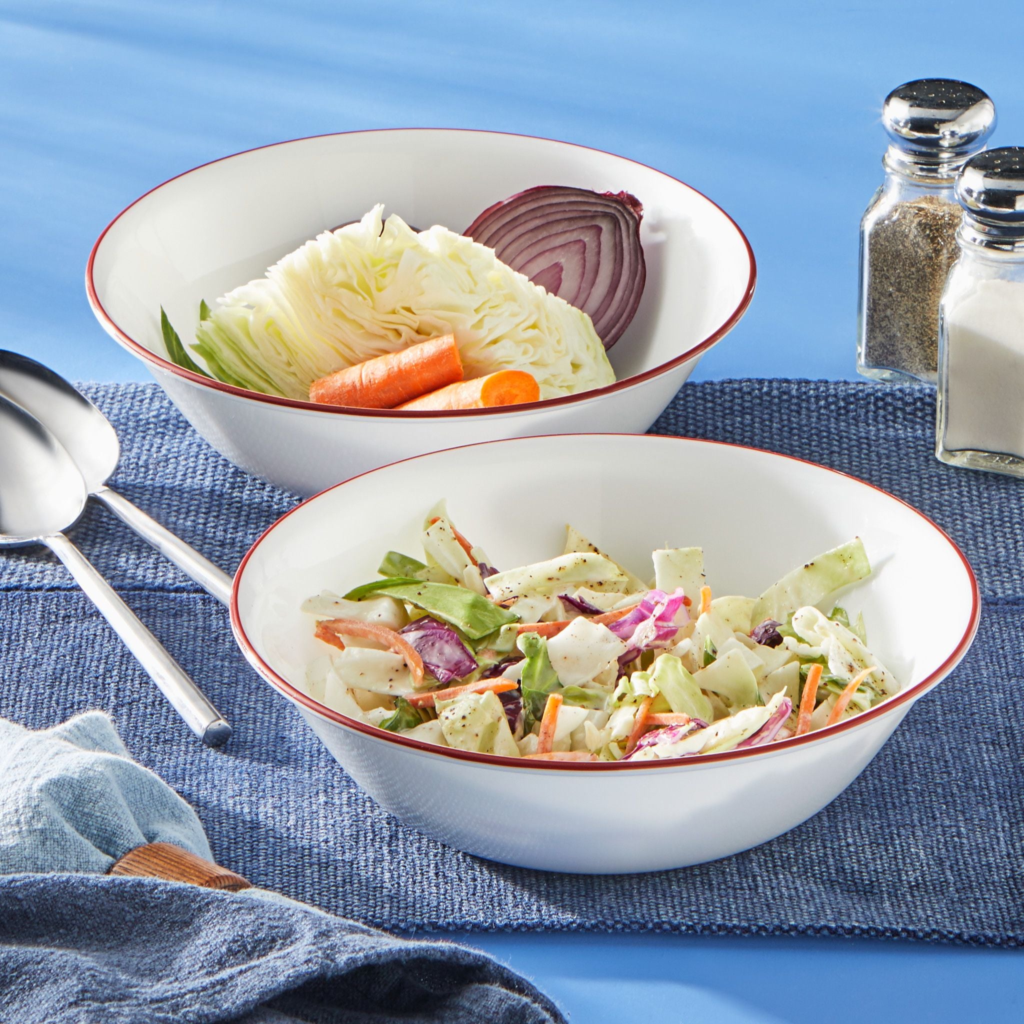 Corelle庐 Radiant Red Banded 1-quart Serving Bowls. 2-pack - Image 2