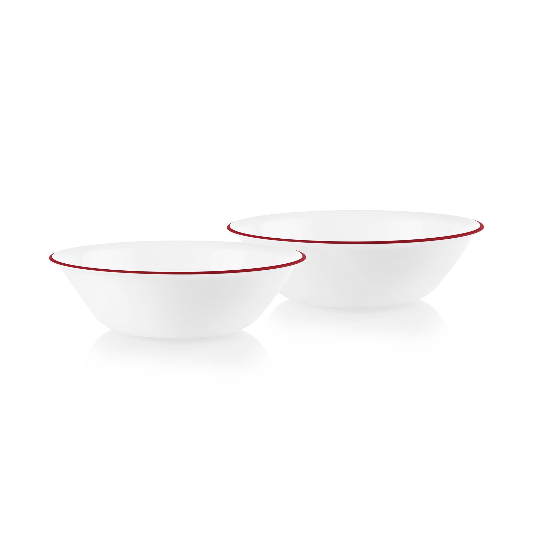 Corelle庐 Radiant Red Banded 1-quart Serving Bowls. 2-pack