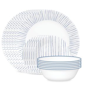 Corelle? Nautical Stripes 18-piece Dinnerware Set. Service for 6