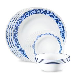 Corelle? Rolling Waves 12-piece Dinnerware Set. Service for 4