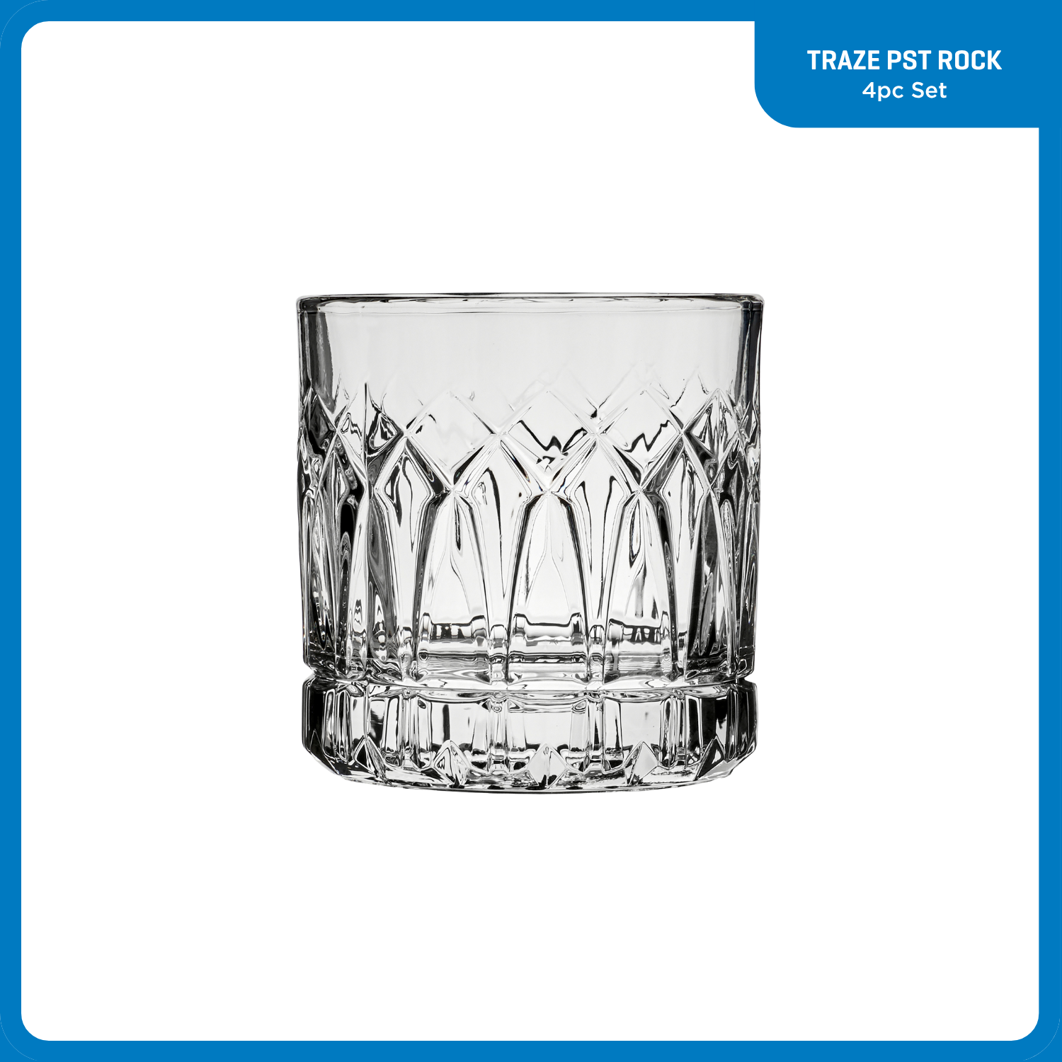 Ocean Glass Traze PST Rocks Glasses (4-Pieces). 12-ounce. Dishwasher Safe - Image 2