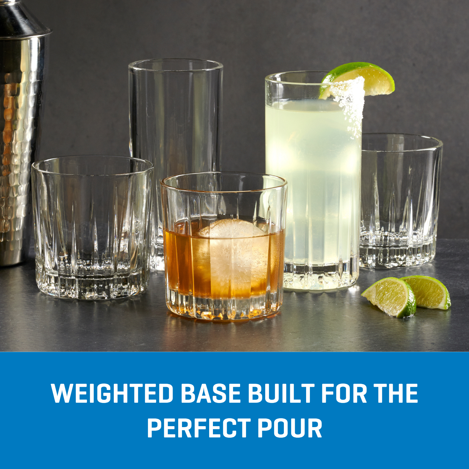 Ocean Glass Traze PRE Highball Glasses (4-Pieces). 12-ounce. Dishwasher Safe - Image 3