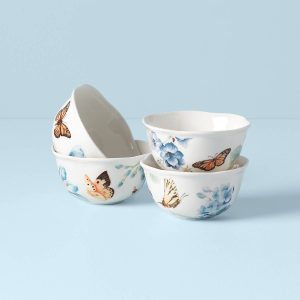 Butterfly Meadow Blue Dessert Bowls. Set of 4
