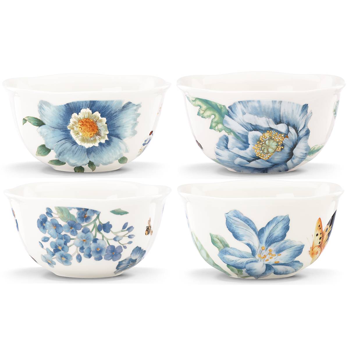 Butterfly Meadow Blue Dessert Bowls. Set of 4 - Image 2