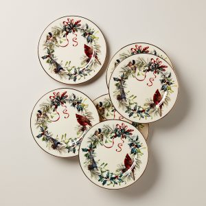 Winter Greetings Salad Plates. Set of 6