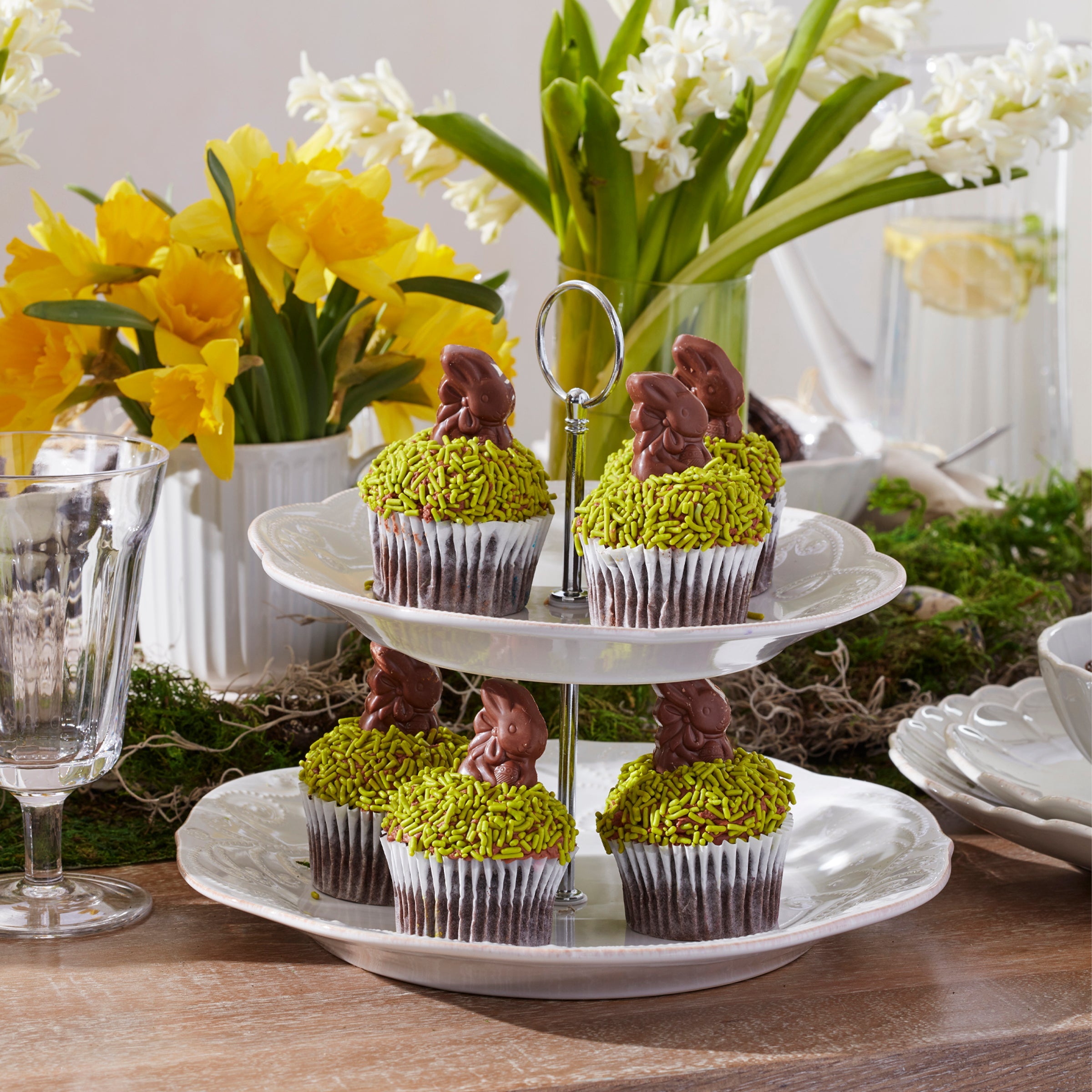French Perle White 2-Tiered Server - Image 2
