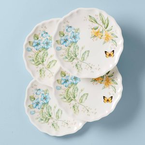 Butterfly Meadow Melamine Dinner Plates. Set of 4
