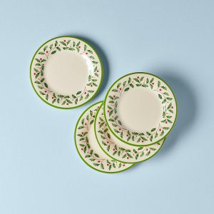 Holiday Melamine Accent Plates. Set of 4