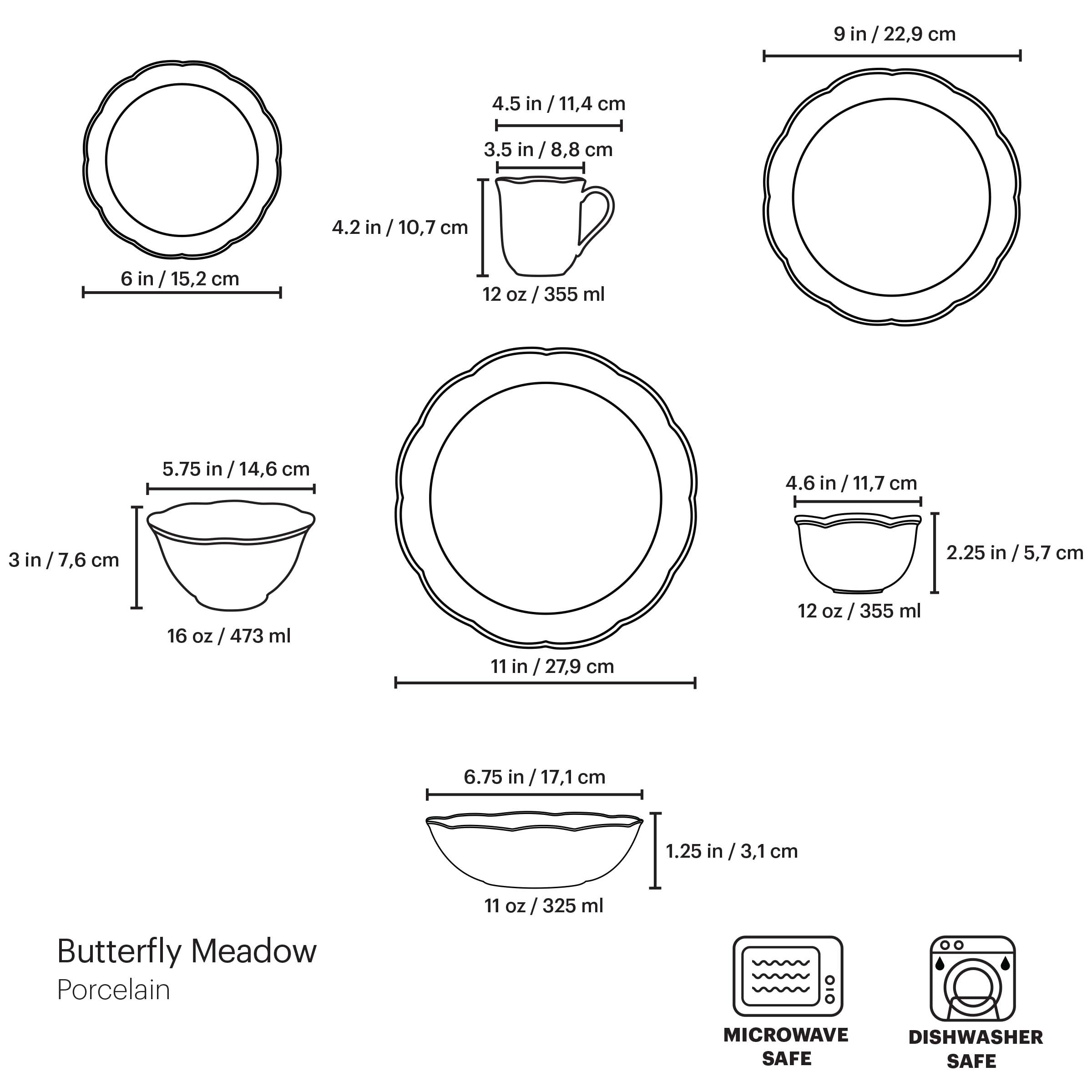 Butterfly Meadow 28-Piece Dinnerware Set - Image 19