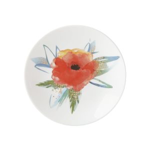 Passion Bloom Tidbit Plate. Persimmon