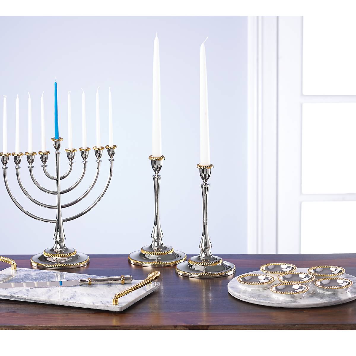 Roseland Seder Plates with Marble Slate - Image 2