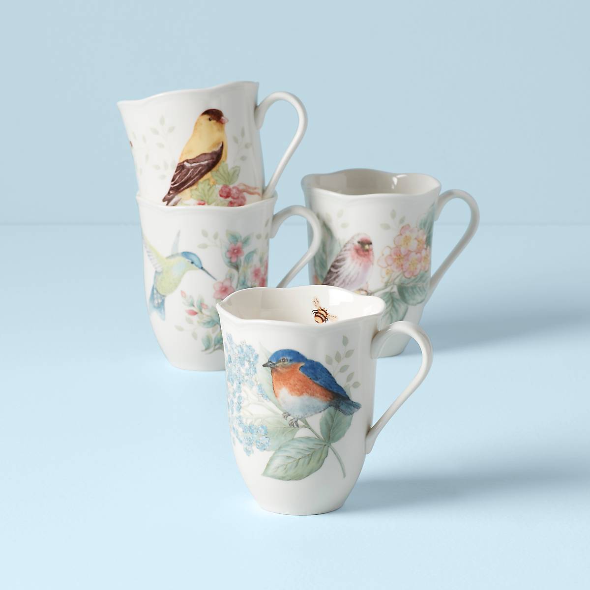 Butterfly Meadow Flutter Mugs. Set of 4