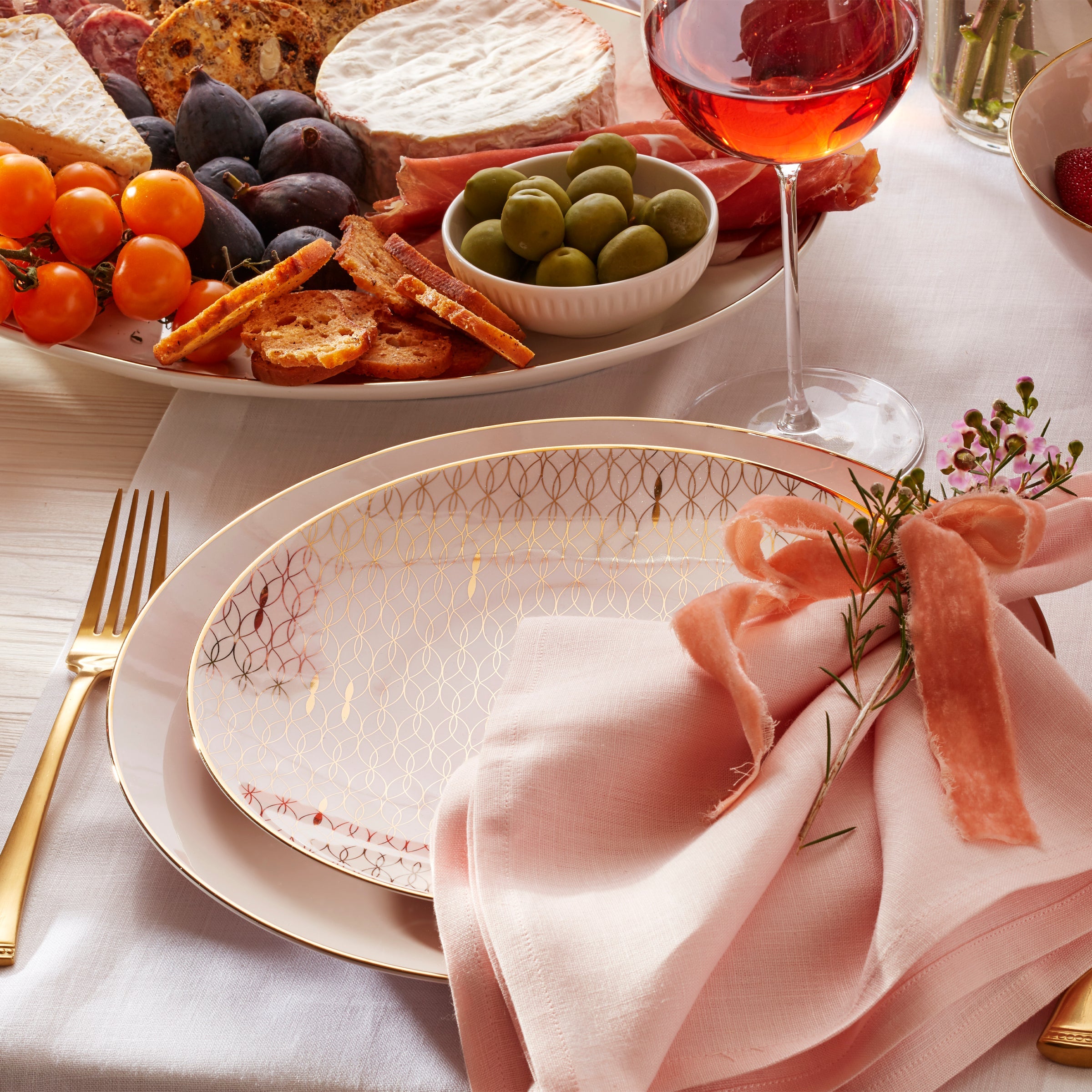 Trianna Blush 12-Piece Dinnerware Set - Image 6