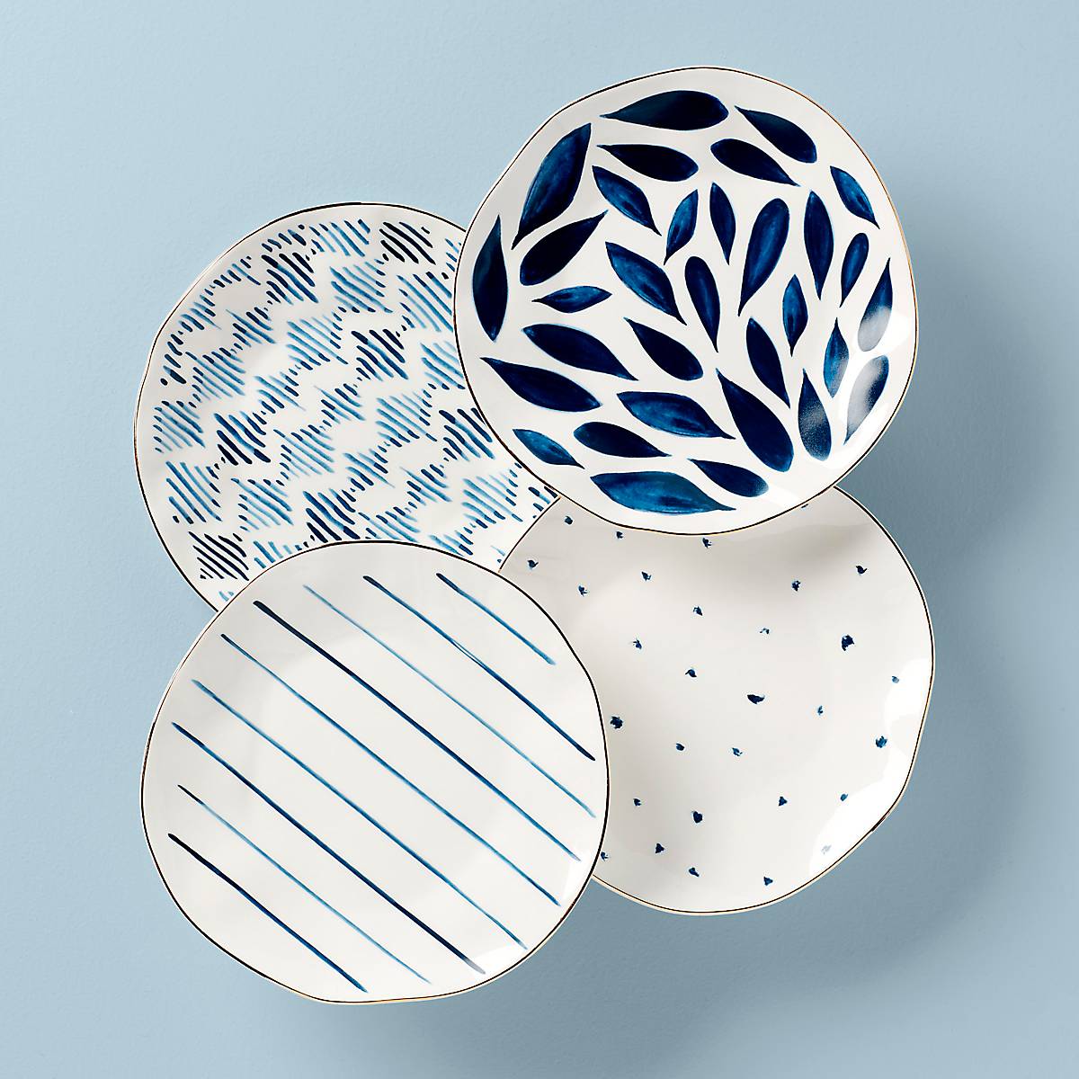 Blue Bay Dessert Plates. Set of 4