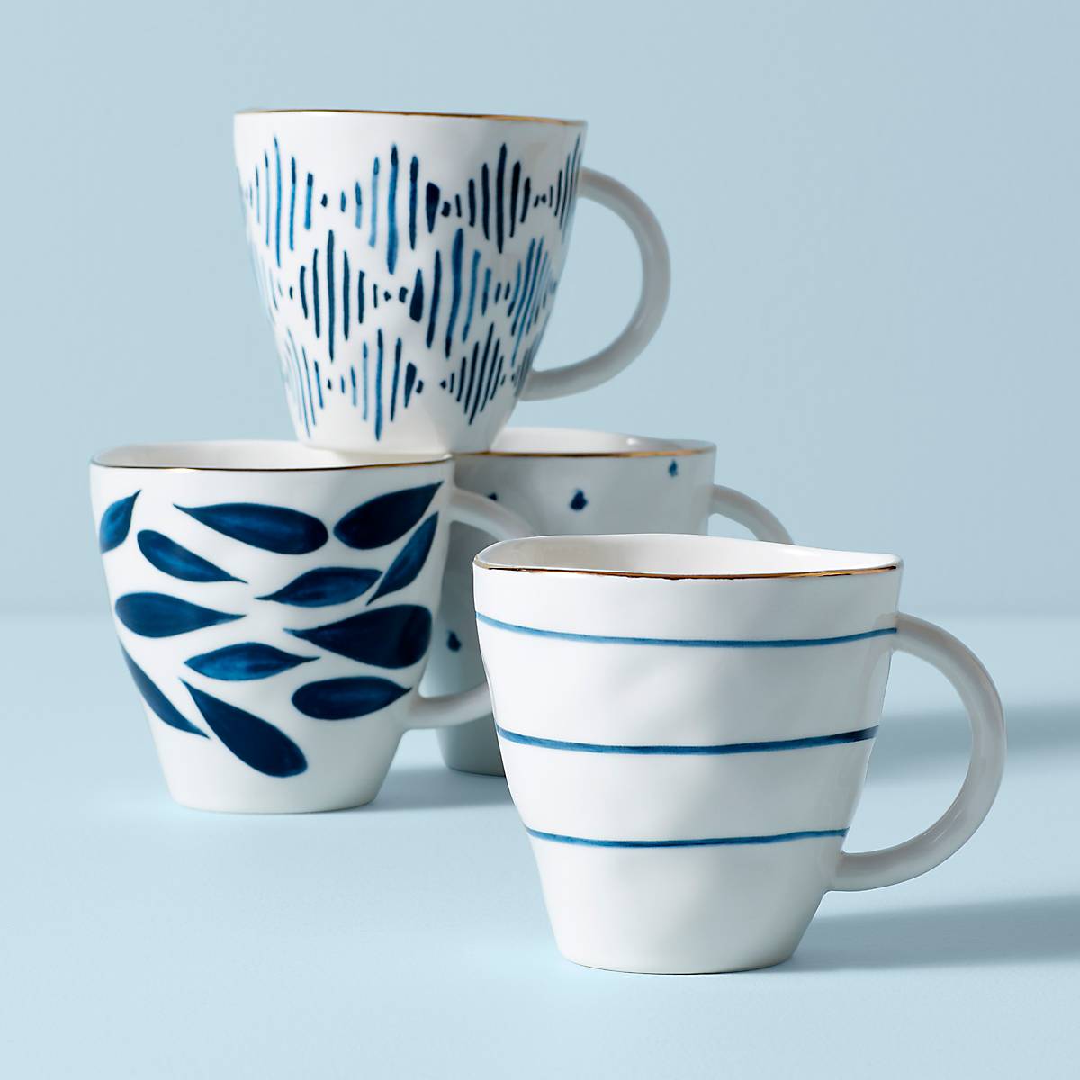 Blue Bay Dessert Mugs. Set of 4