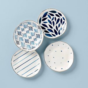 Blue Bay Tidbit Plates. Set of 4