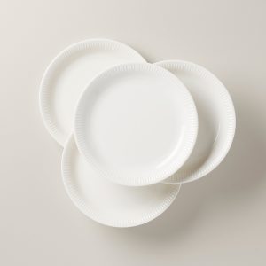 Profile White Dinner Plates. Set of 4