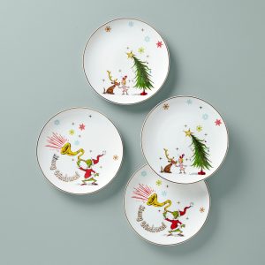 Merry Grinchmas Assorted Accent Plates. Set of 4