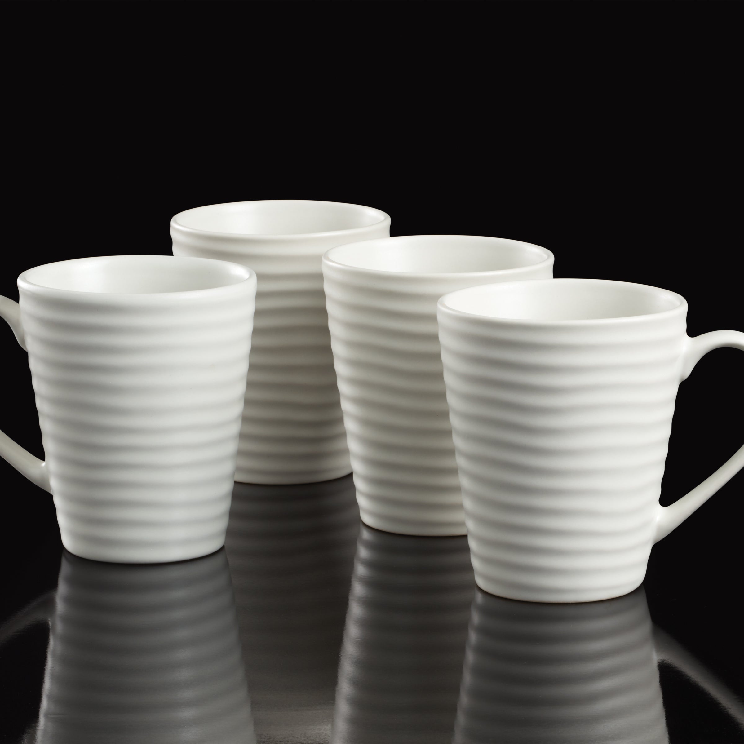 Ridge White Mugs. Set of 4 - Image 3