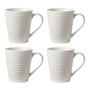 Ridge White Mugs. Set of 4