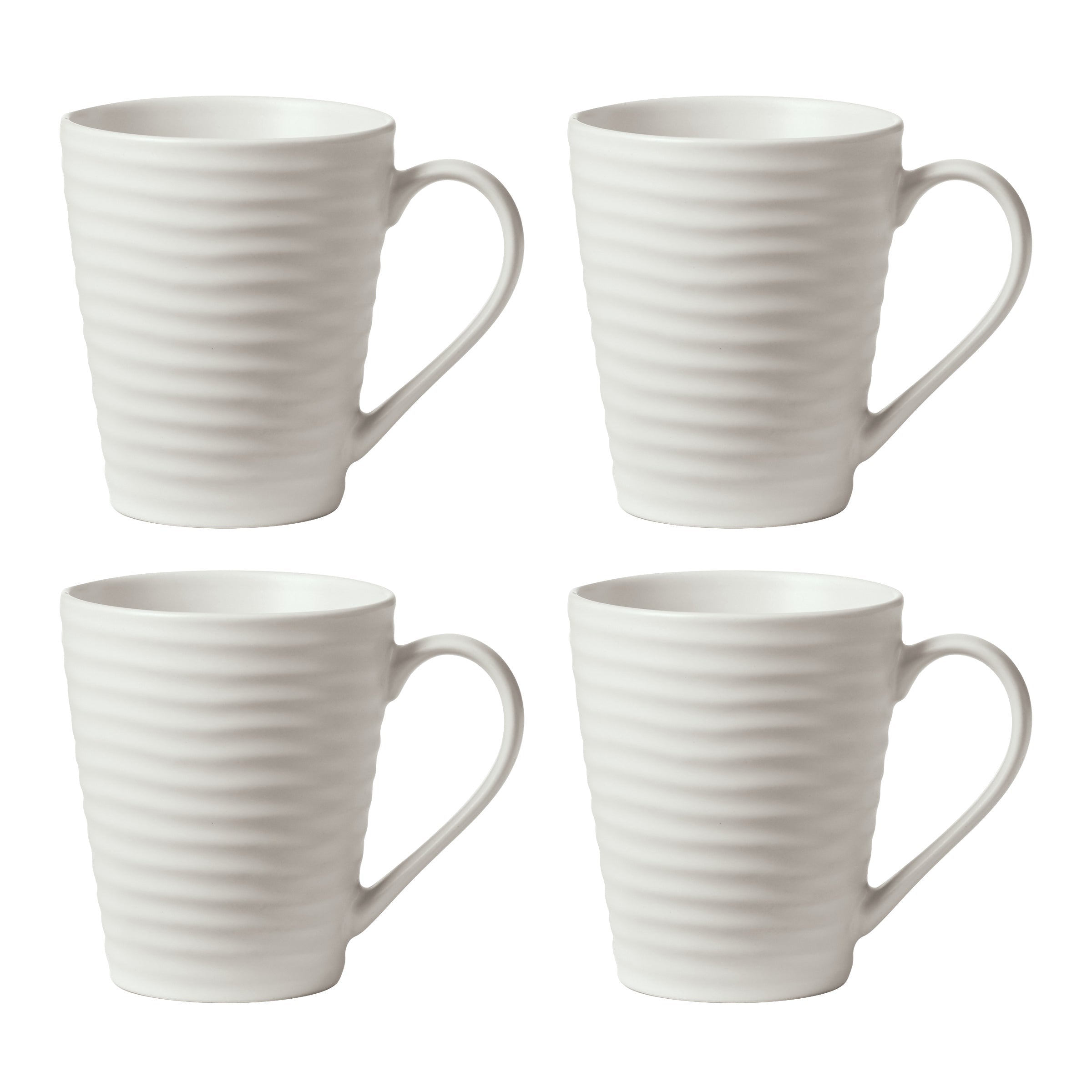Ridge White Mugs. Set of 4