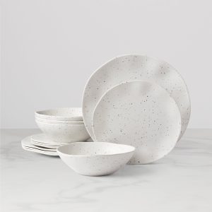 Terrazzo Melamine Cream 12-Piece Dinnerware Set