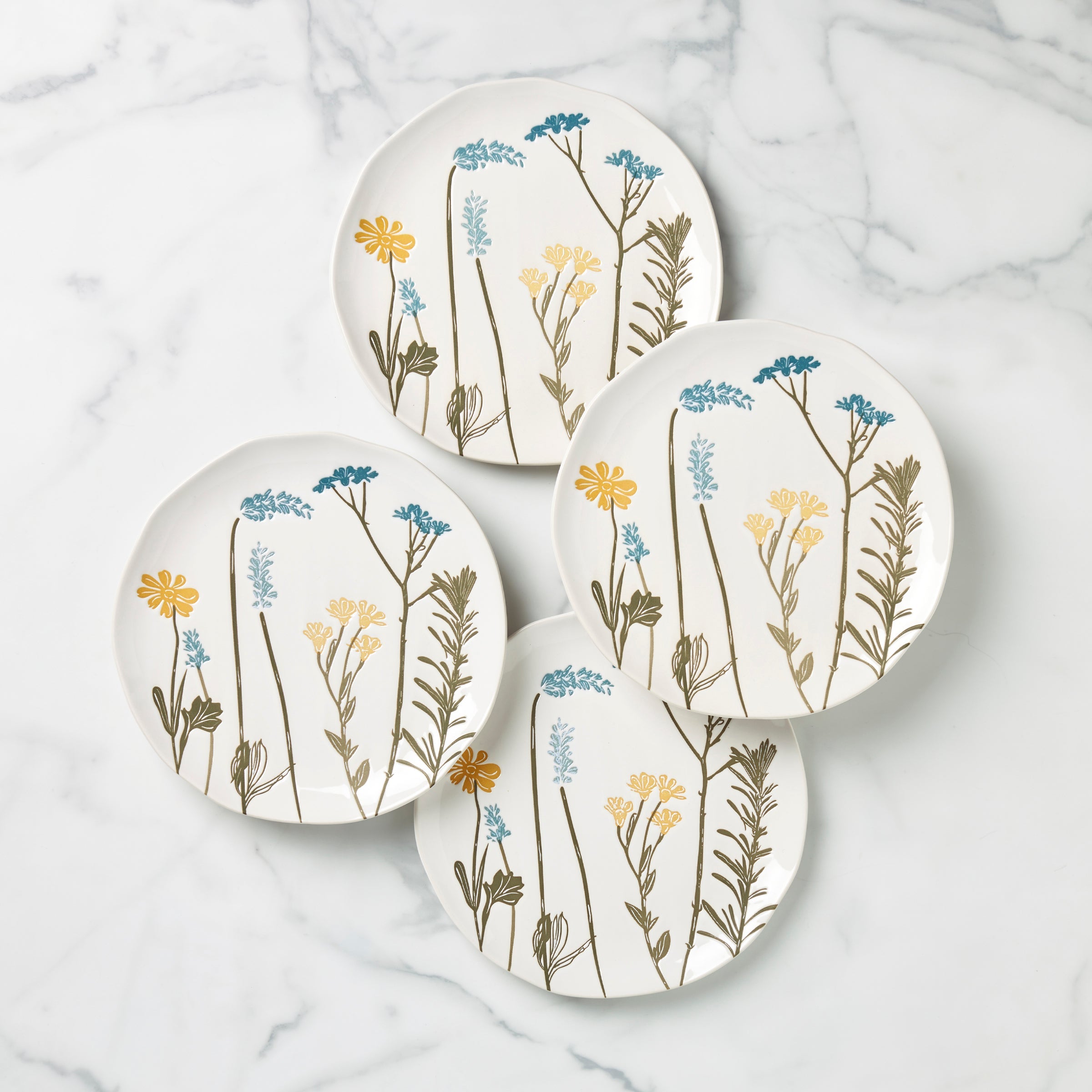 Wildflowers Accent Plates. Set of 4