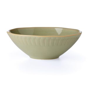 Artisanal Stripe Green Serving Bowl