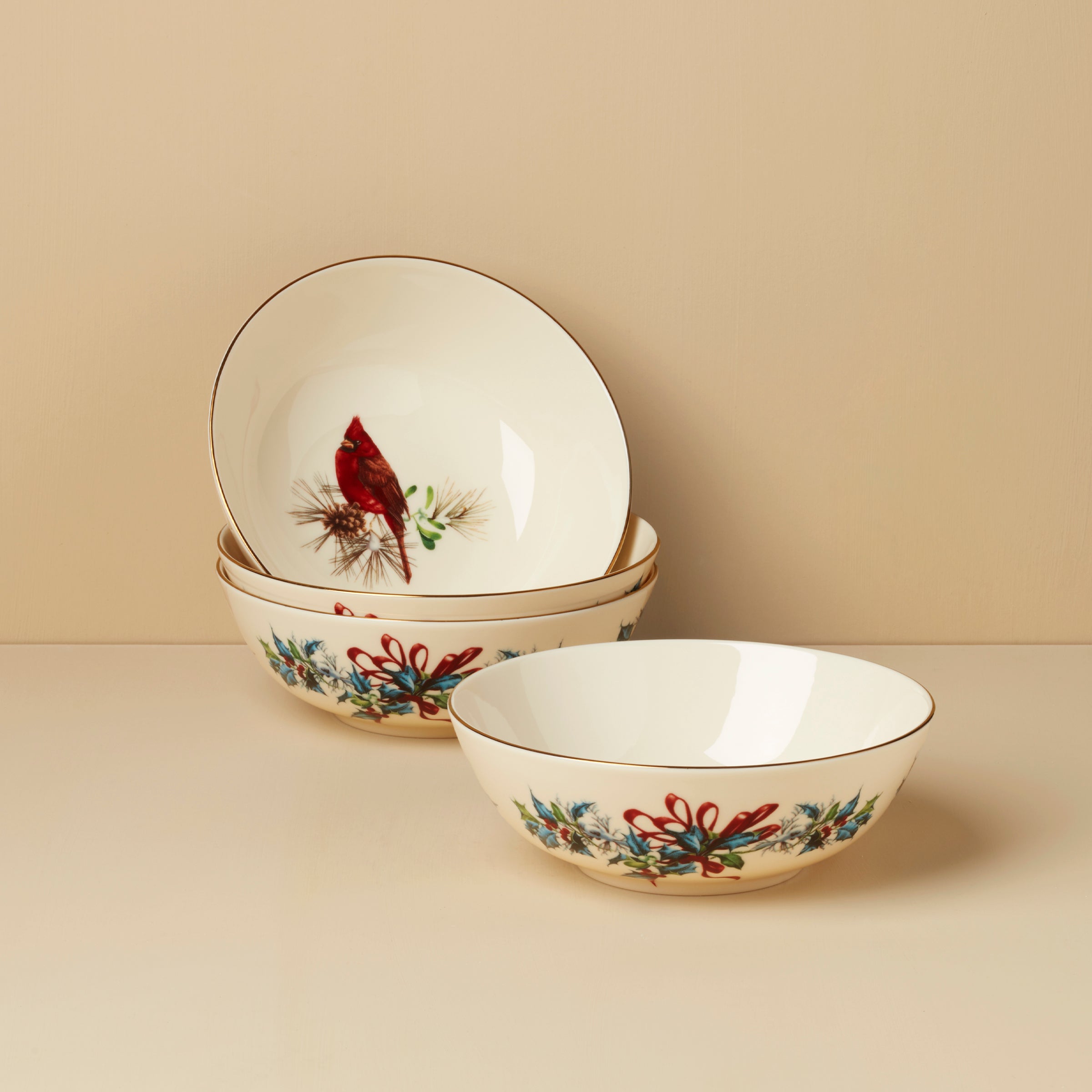 Winter Greetings Place Setting Bowls. Set of 4