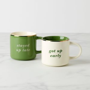 Two of a Kind Got Up Early & Stayed Up Late Mugs. Set of 2