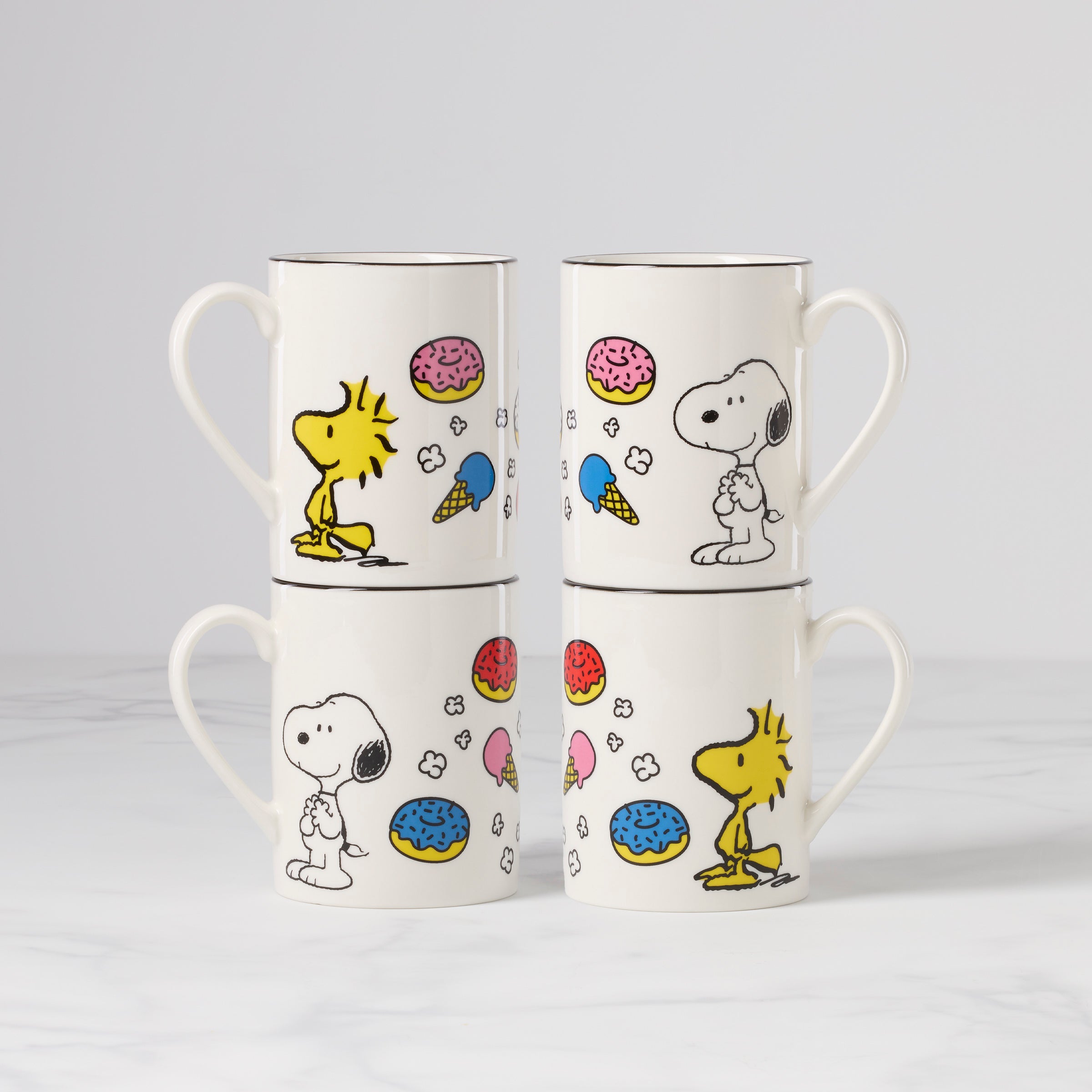 Chef Snoopy Mugs. Set of 4