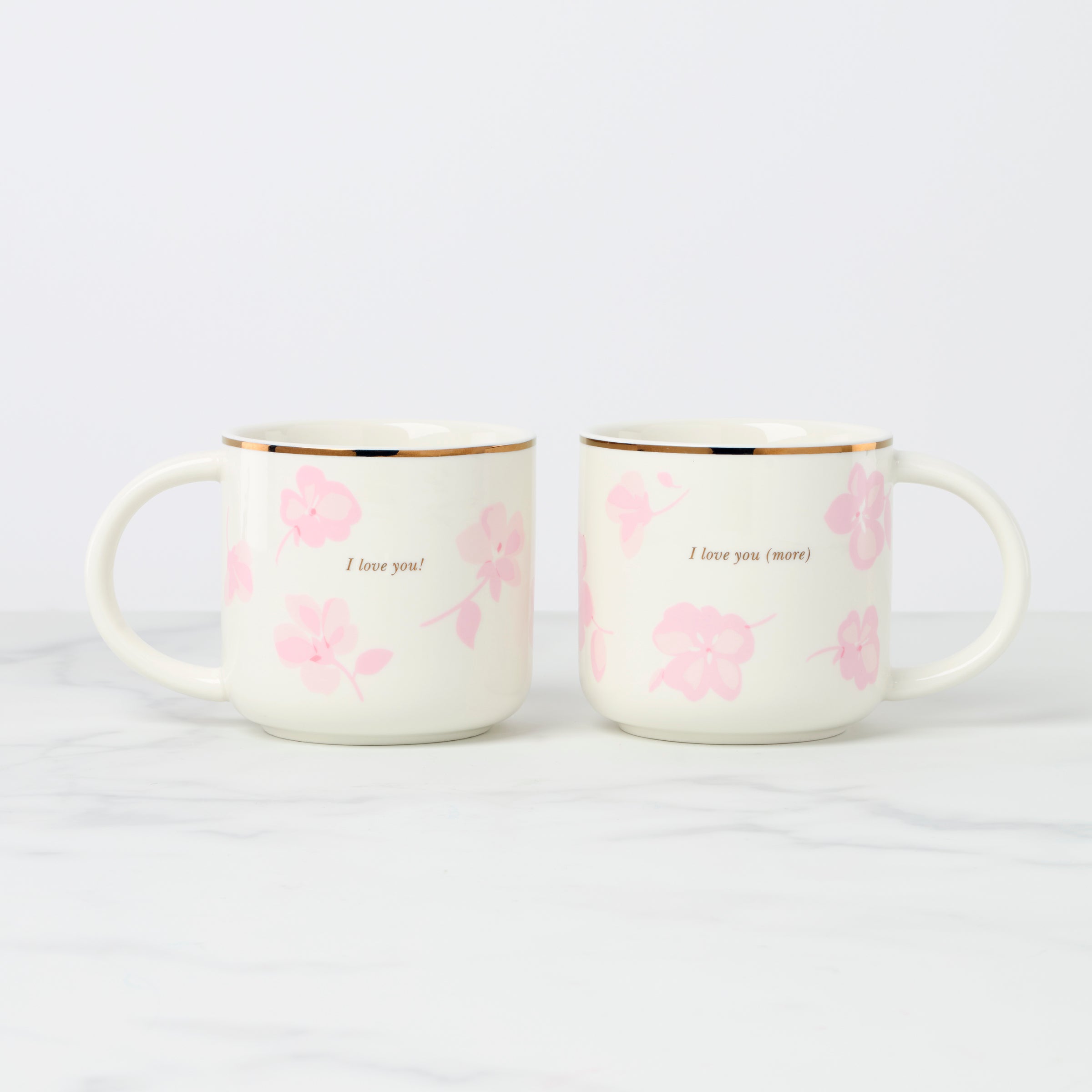 Spring Pansies Mugs. Set of 2