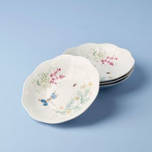 Butterfly Meadow Herbs Pasta Bowls. Set of 4