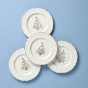 Federal Platinum Tree Accent Plates. Set of 4
