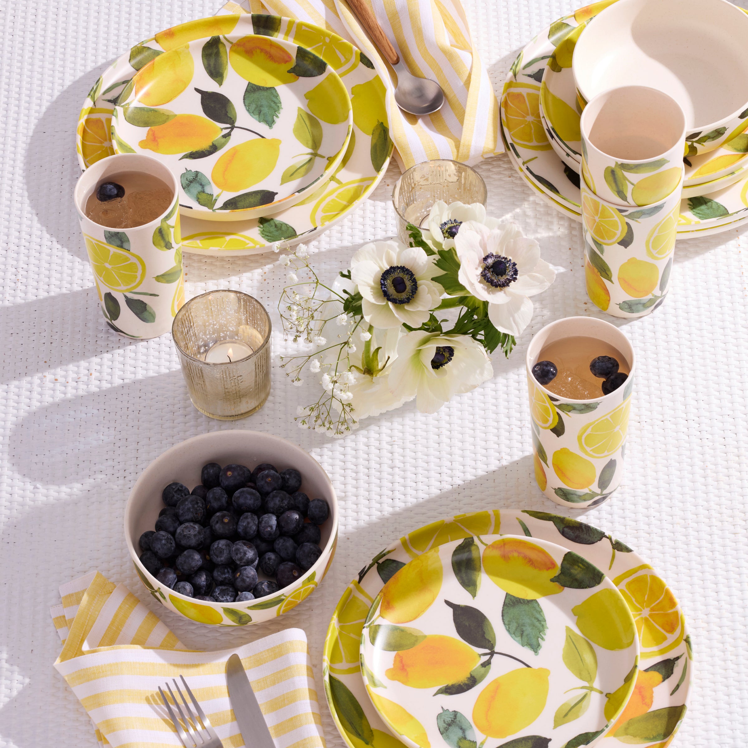 24 Seven Melamine Lemon 12-Piece Dinnerware Set - Image 2