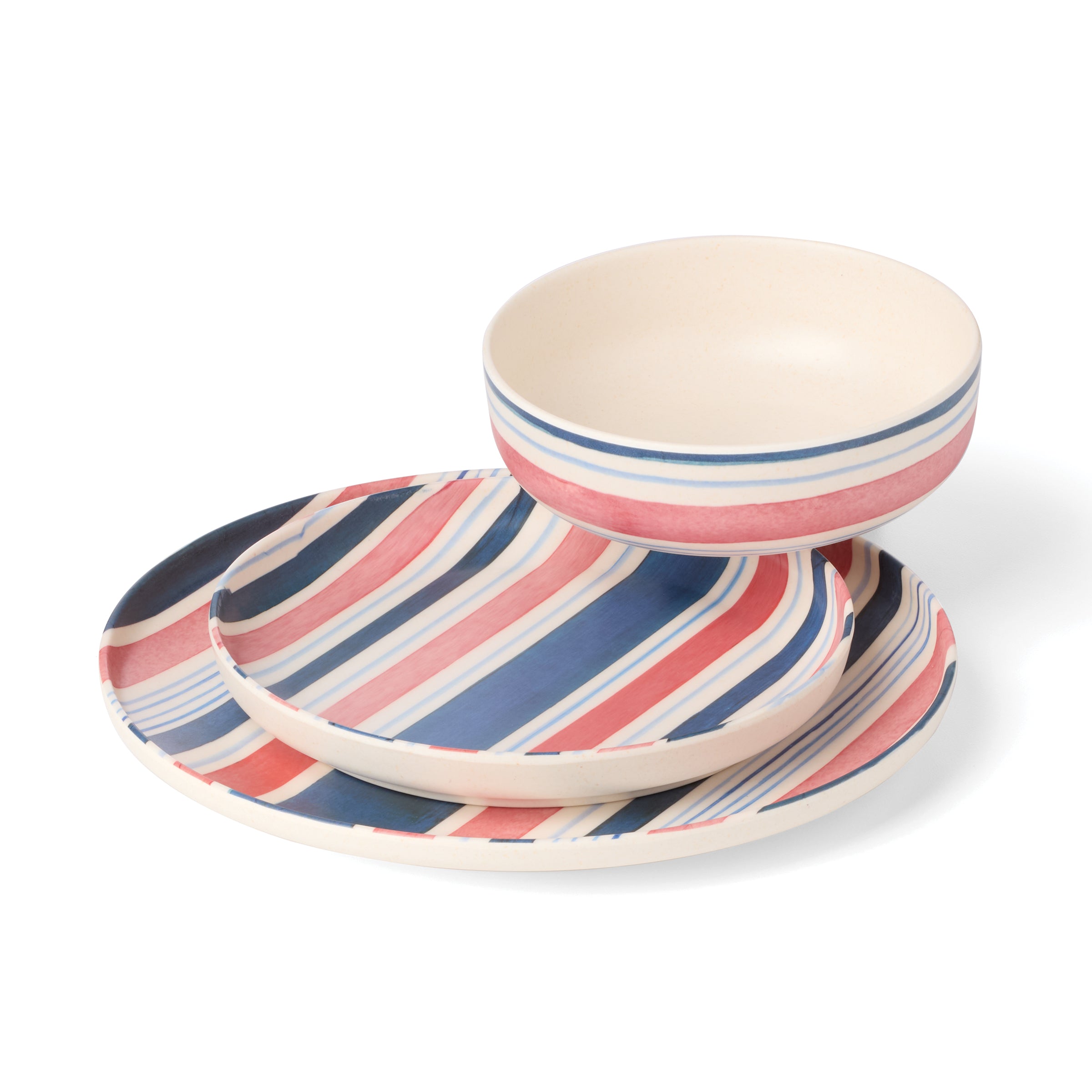 24 Seven Melamine Stripe 12-Piece Dinnerware Set - Image 10