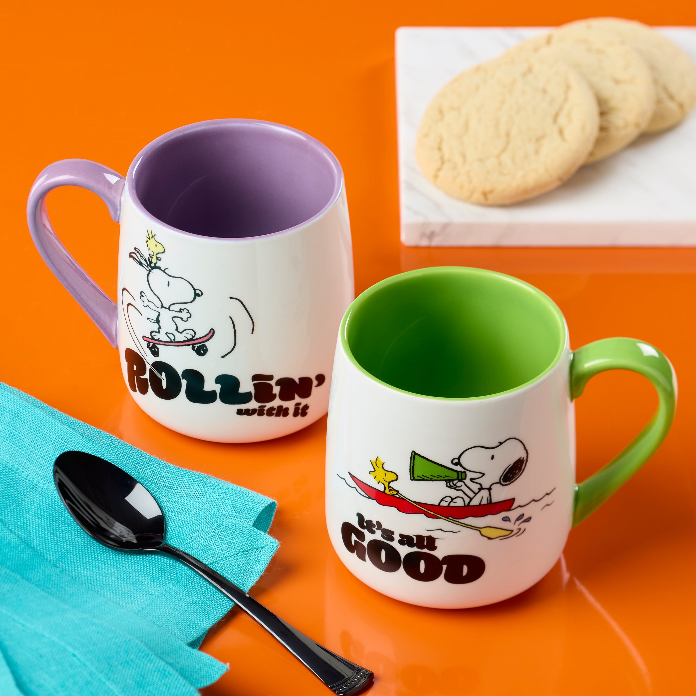 Peanuts Mugs Rollin'-All Good. Set of 2 - Image 3