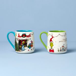 Who-Ville Grinch-Fireplace Mugs. Set of 2