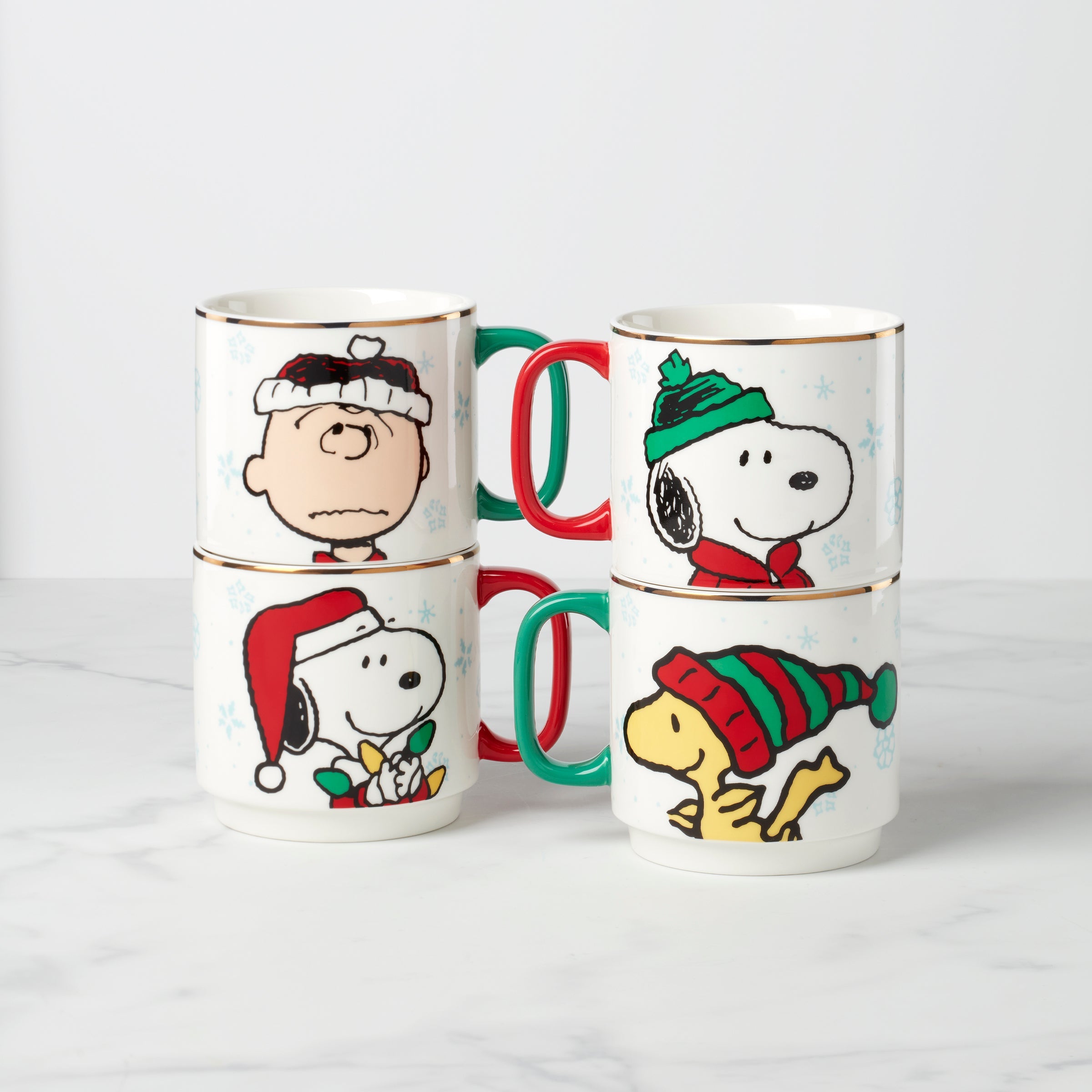 Snoopy Christmas Stacking Mugs. Set of 4 - Image 2