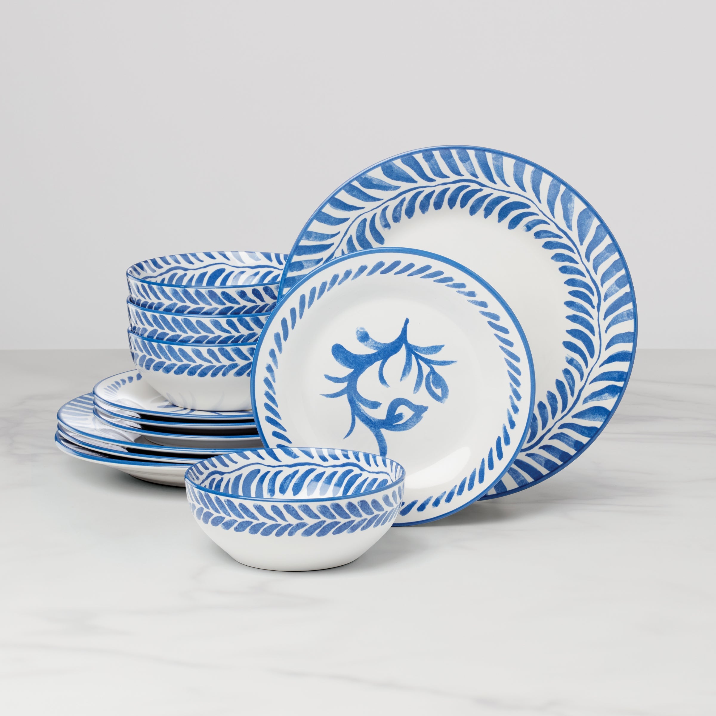 Solear Blue 12-Piece Dinnerware Set
