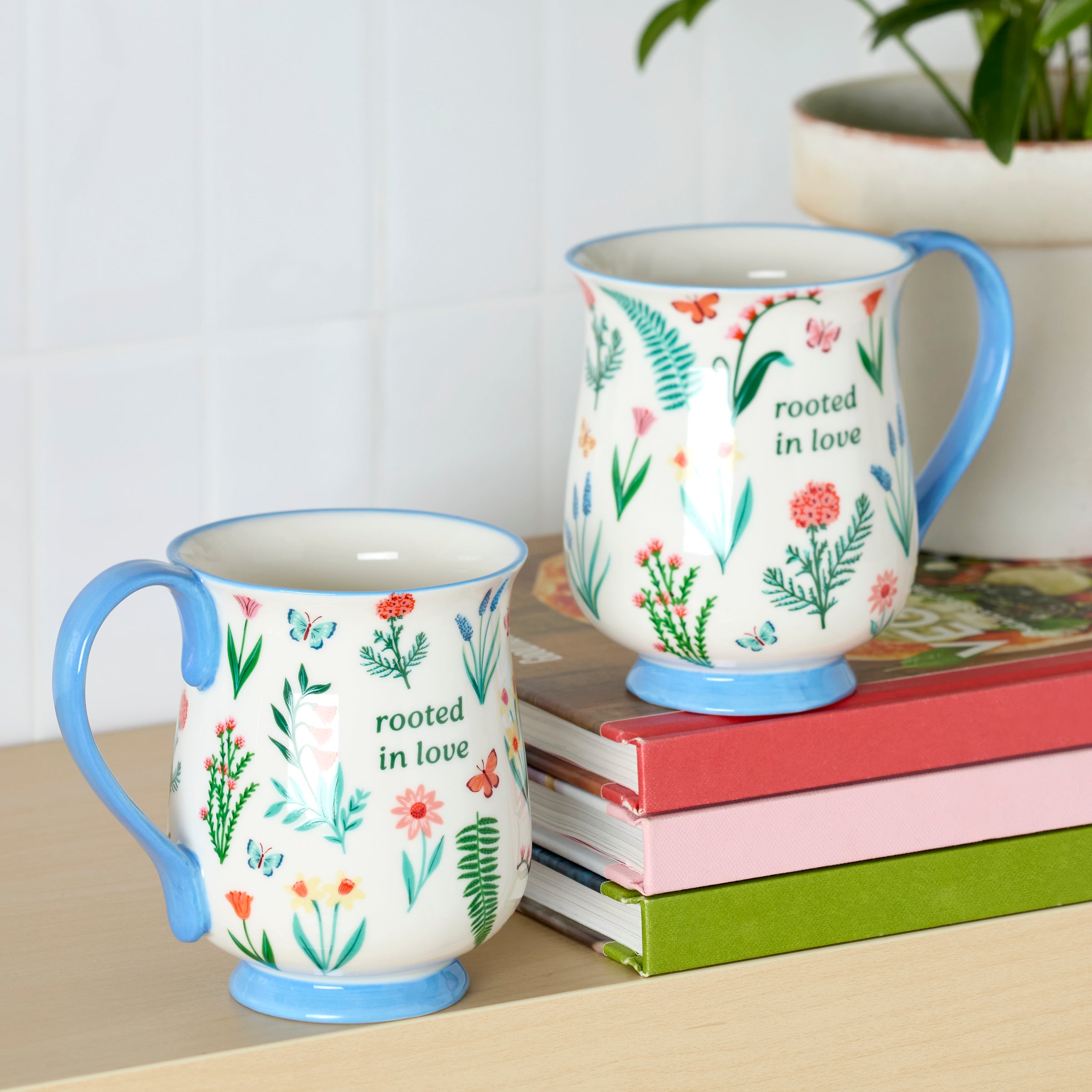 First Blooms Blue Mugs. Set of 2 - Image 2