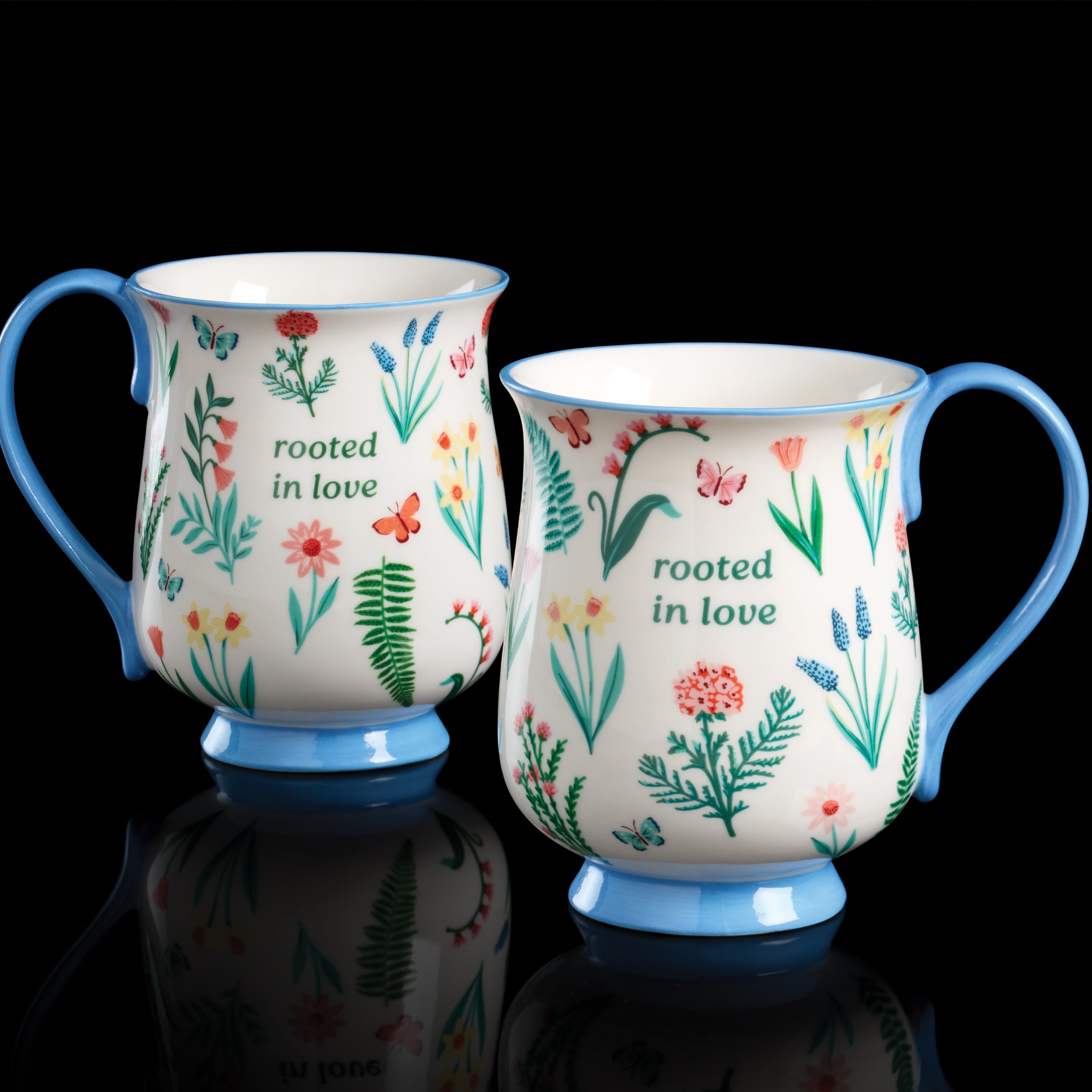 First Blooms Blue Mugs. Set of 2 - Image 3