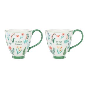 First Blooms Green Mugs. Set of 2