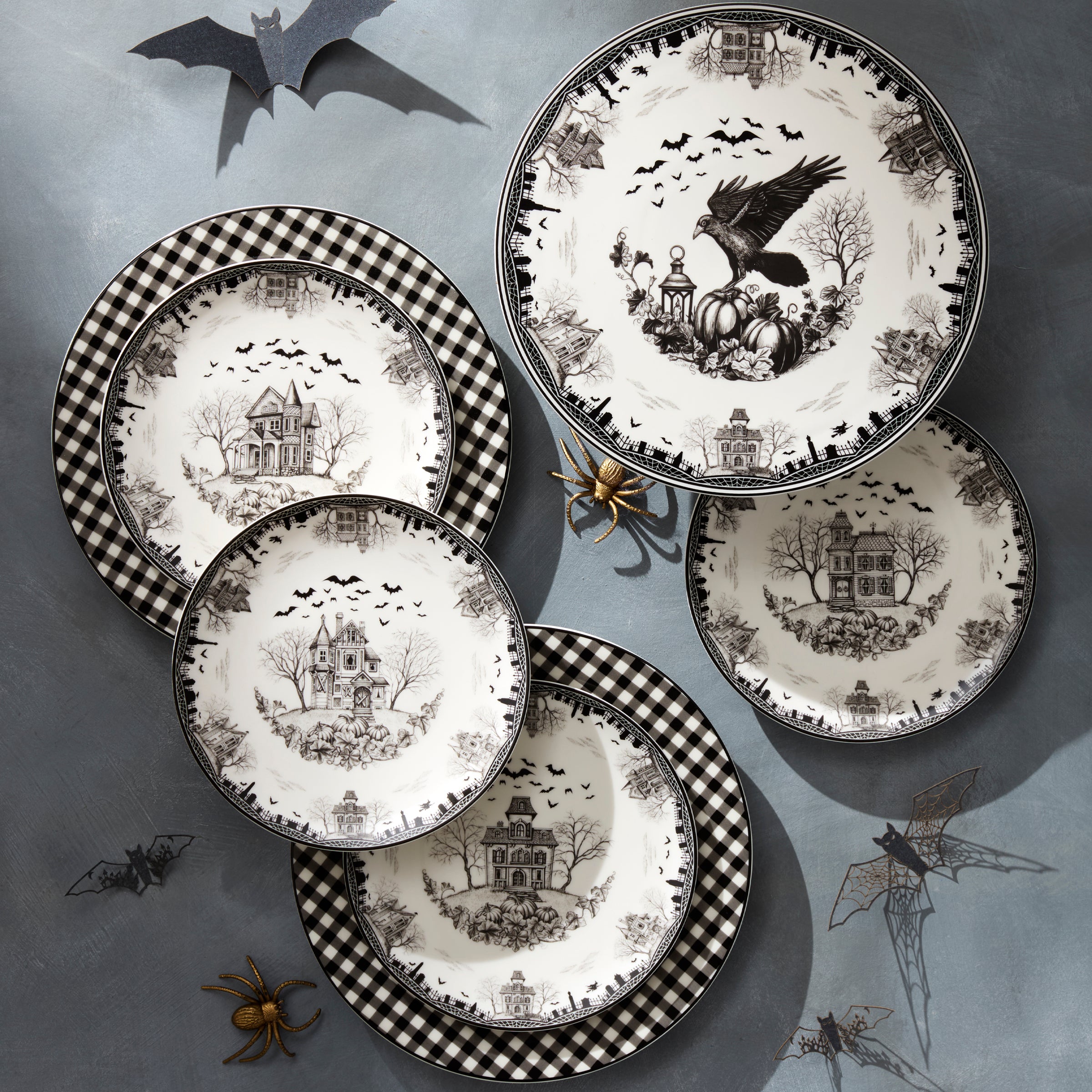 Haunted Village Accent Plates. Set of 4 Assorted - Image 2
