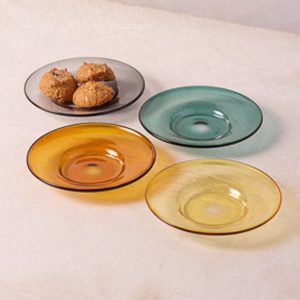 Niko Glass Plates. Set of 4