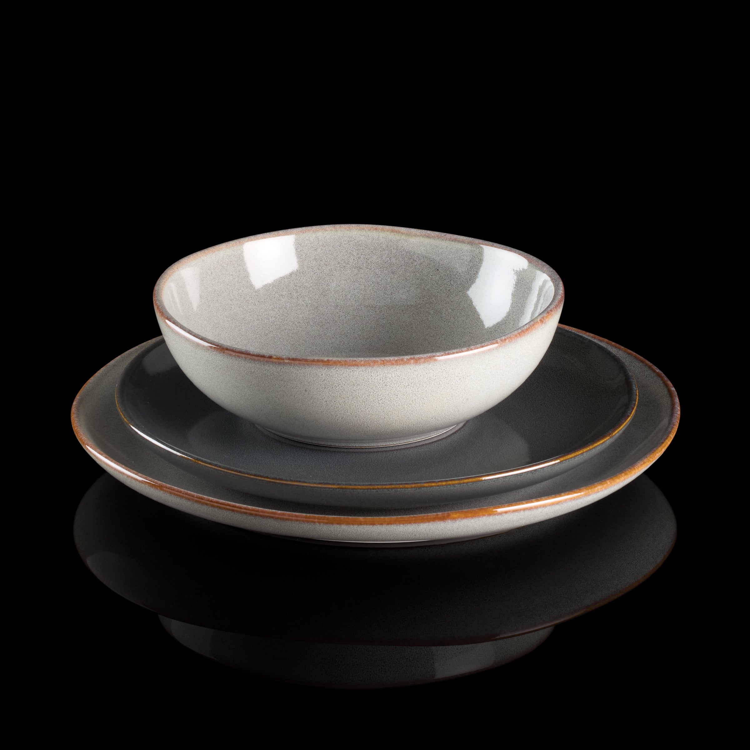 Organic Shades Gray 12 Piece Dinnerware Set - Image 15