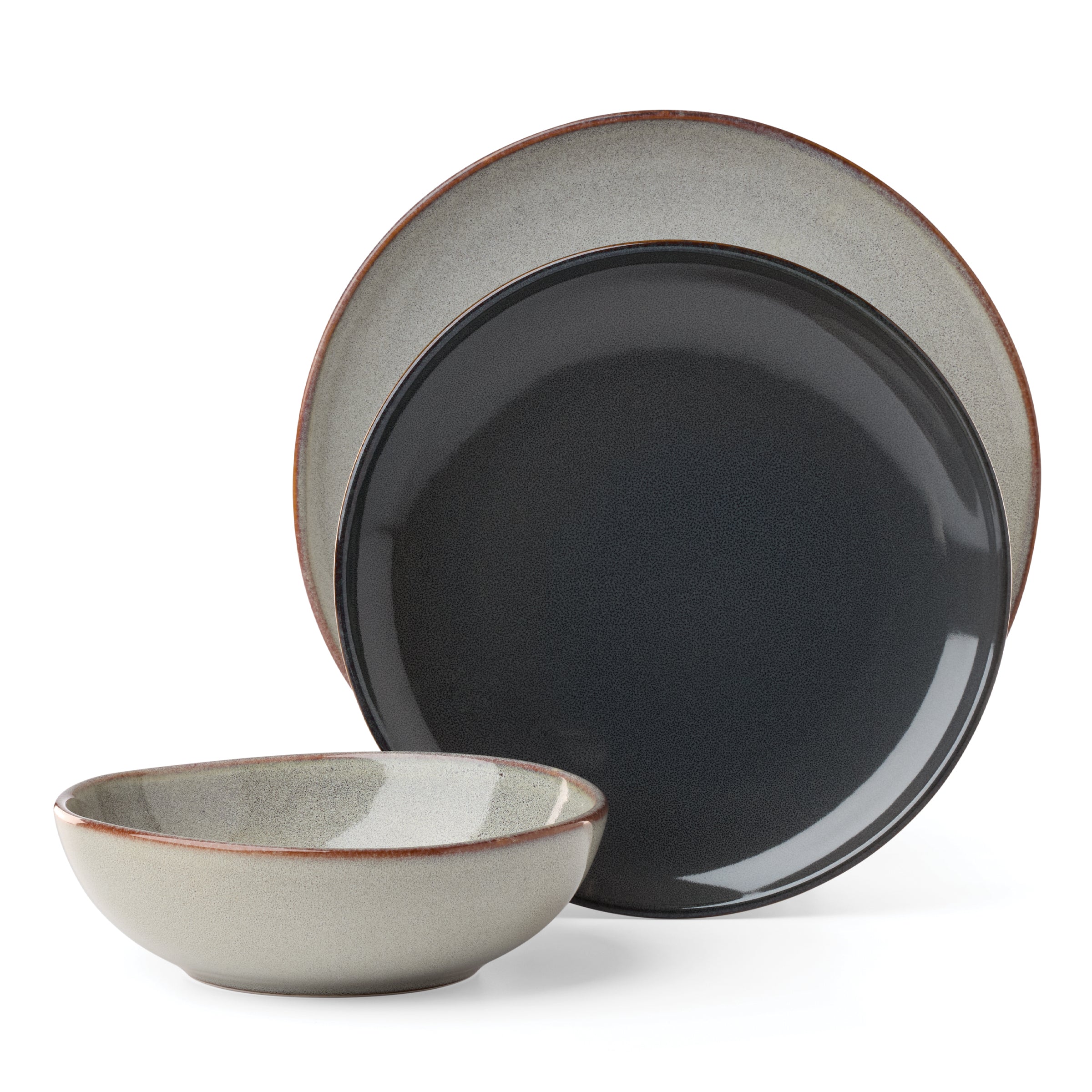 Organic Shades Gray 12 Piece Dinnerware Set - Image 14